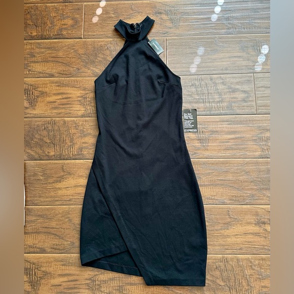 Express NWT black halter dress size 4 - Picture 3 of 12
